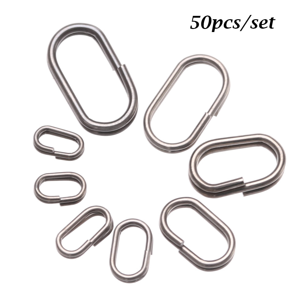 Fishing Equipment Guide - 50 sztuk/partia 8/10/13/15/17/19mm owalne dzielone pierścienie